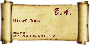 Bisof Anna névjegykártya